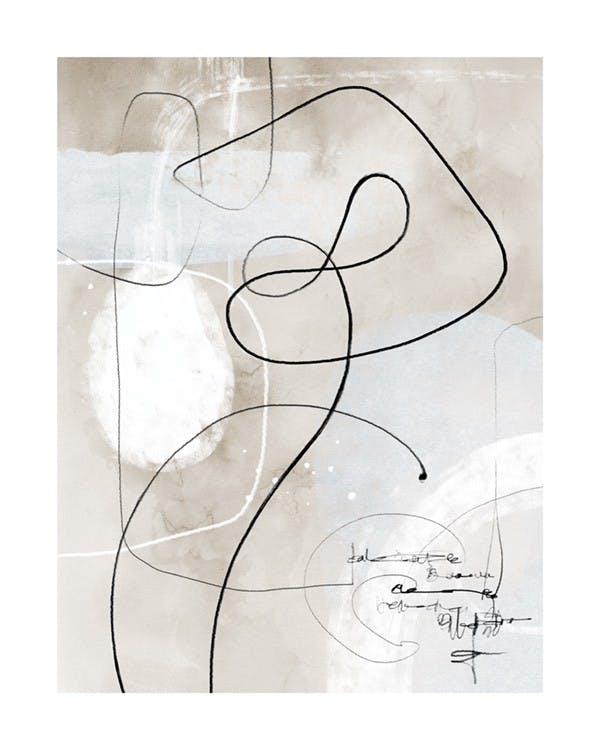 Soft Abstract Lines No1 Poster 0