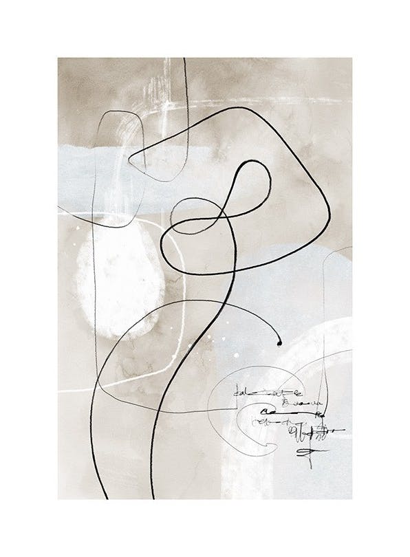 Prints - Soft Abstract Lines No1 (50x70 cm) - Abstract art prints