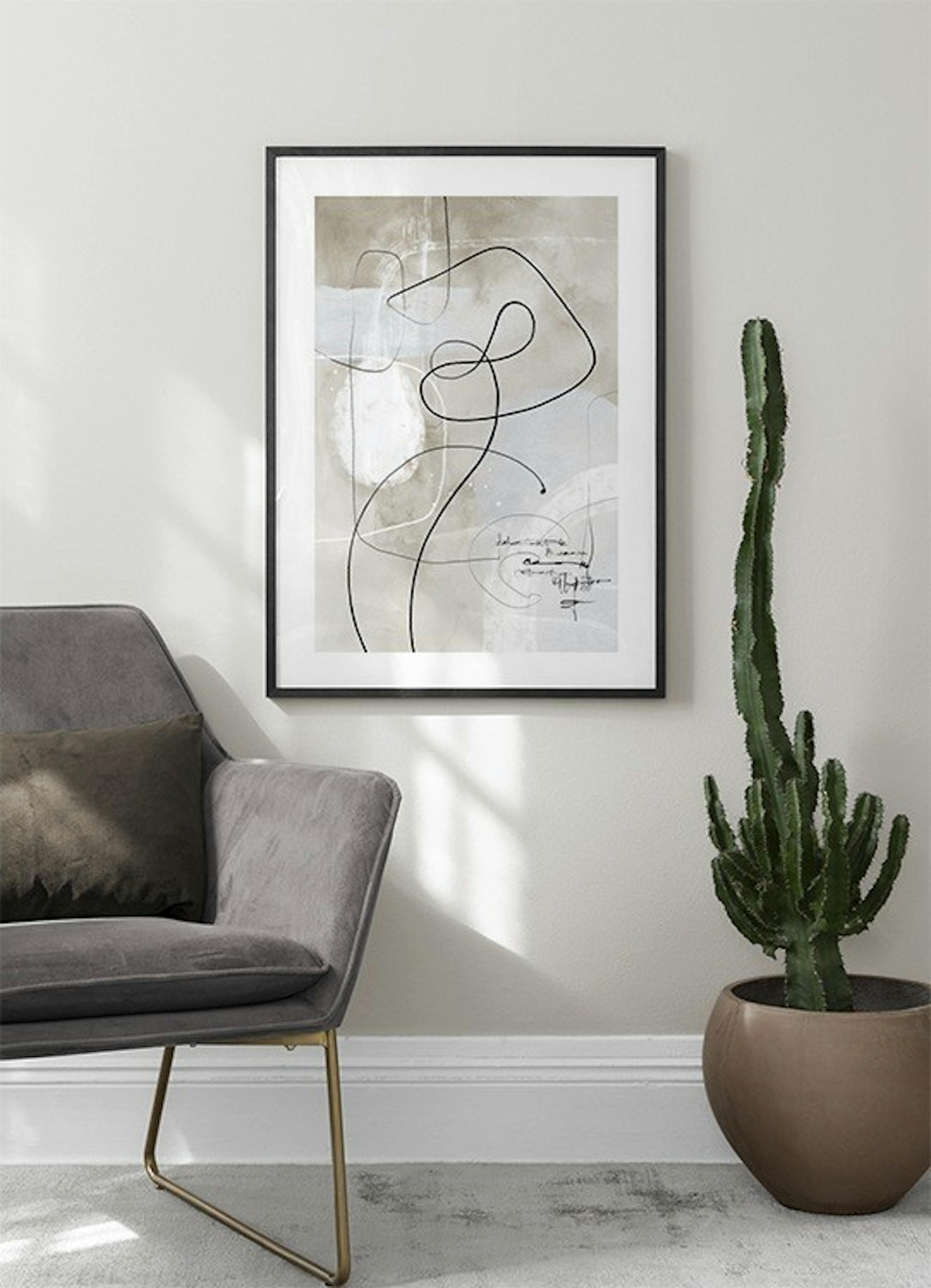 Soft Abstract Lines No1 Print
