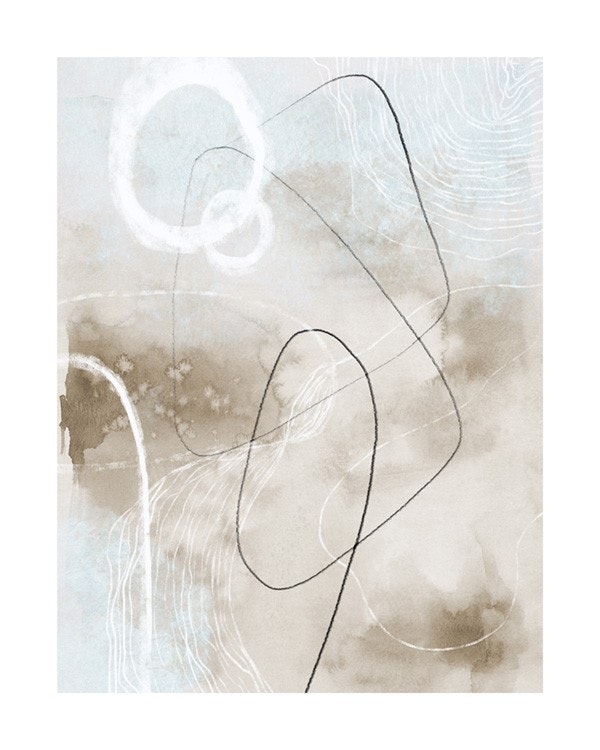 Soft Abstract Lines No2 Affiche 0