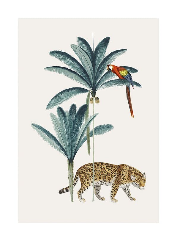 Royal Botanical Leopard Affiche (30x40 cm) - Tableaux d'animaux sauvages