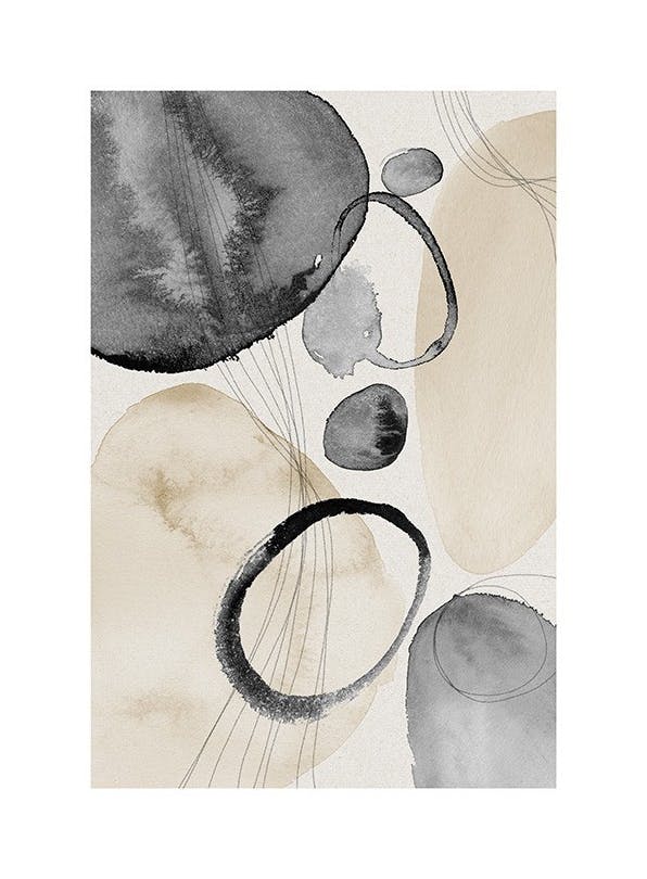 Watercolor Circles No1 Poster (30x40 cm)
