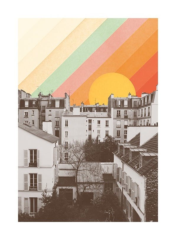 Florent Bodart - Rainbow Sky Above Paris (30x40 cm)