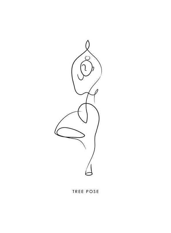Yoga Pose No2 Plakat (30x40 cm)- Line art