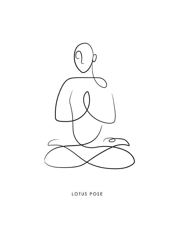Yoga Pose No4 Plakat (30x40 cm)- Line art
