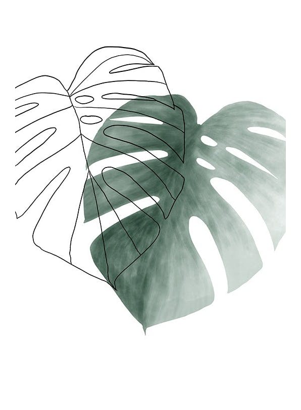 Watercolor Leaves No2 Plakat (30x40 cm)