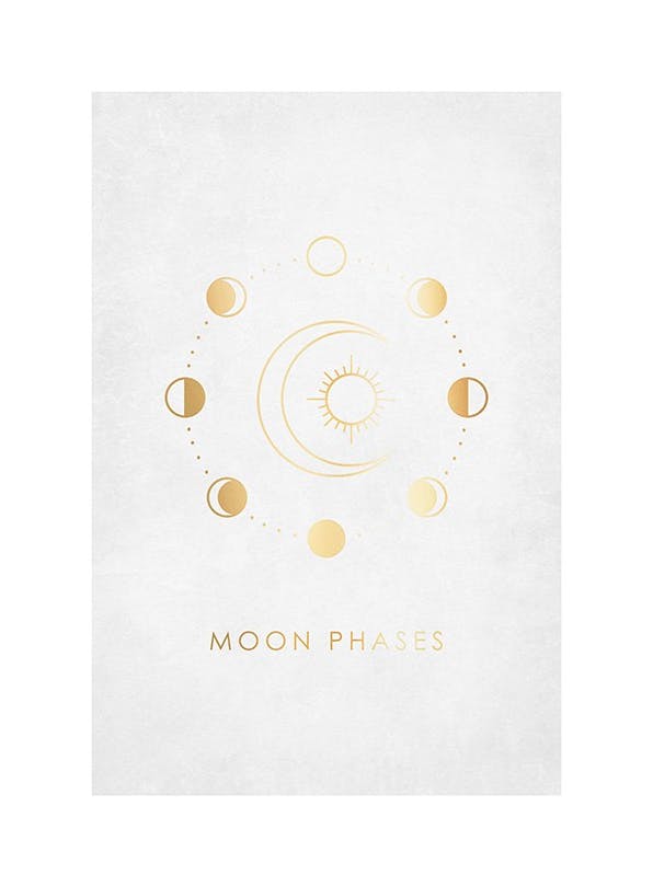 Moon Phases Affiche (50x70 cm)  Posters de l'espace & astronomie