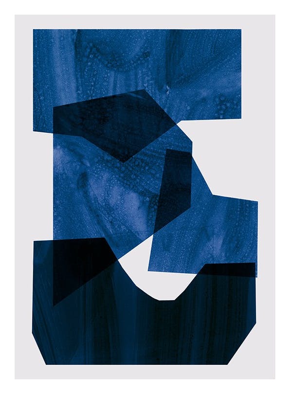 Blue Shapes No1 Plakat (50x70 cm)- Sztuka abstrakcyjna