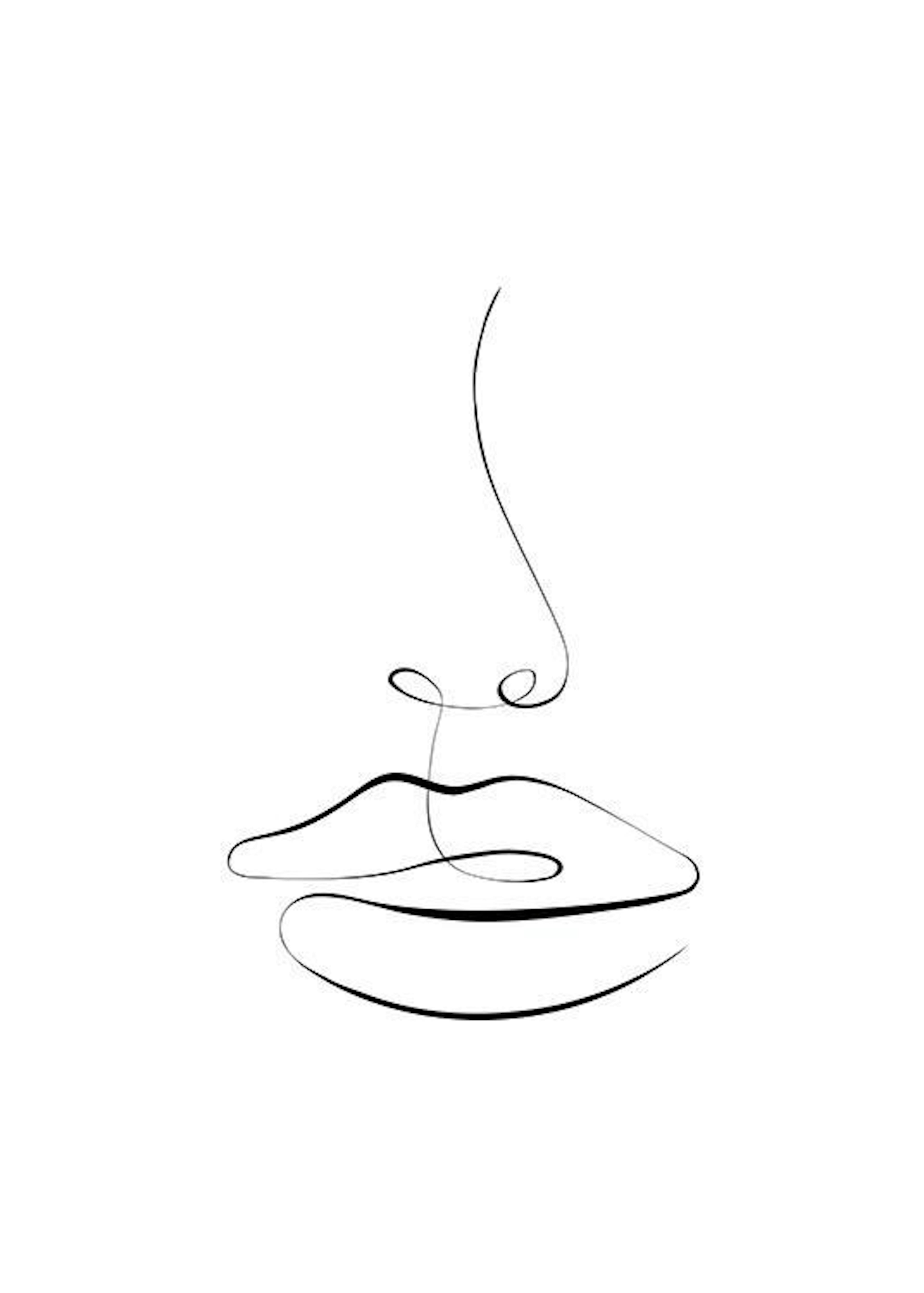 Line Art Face Print 0