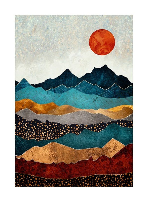 SpaceFrog Designs - Amber Dusk Affiche (50x50 cm) - SpaceFrog Designs