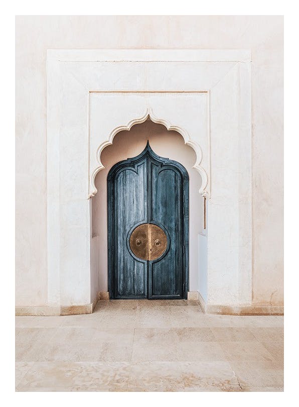 Marrakech Blue Door Poster (21x30 cm) - Fotokunst