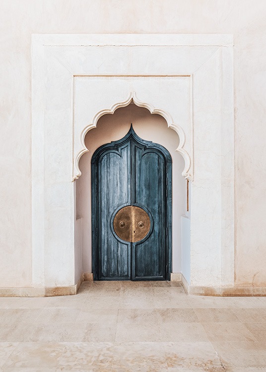 Faktisk indtryk Knoglemarv Marrakech Blue Door Poster - Blue door - desenio.com