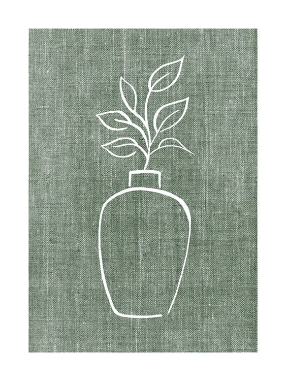 Green Linen Vase 포스터 0