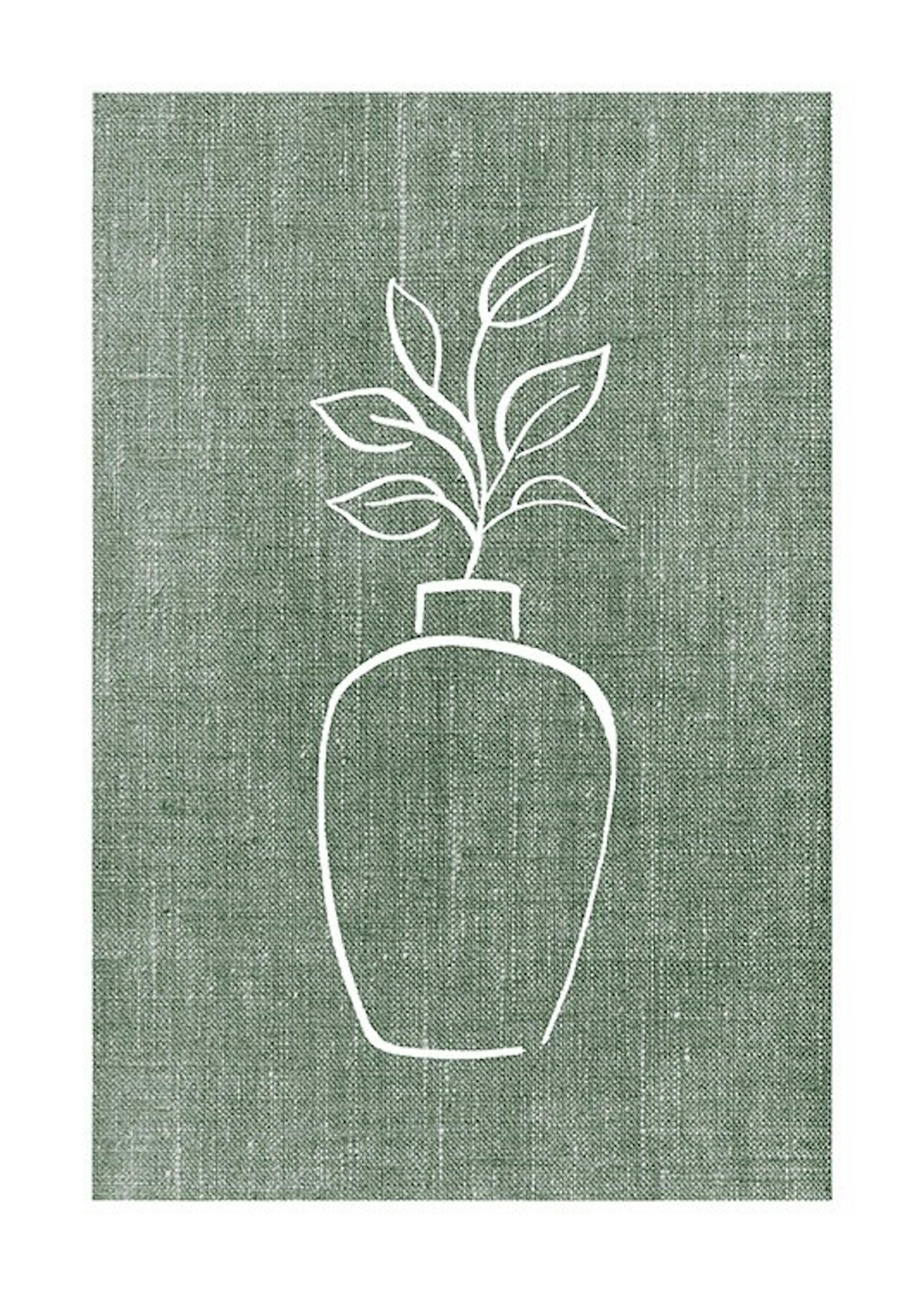 Green Linen Vase Print 0