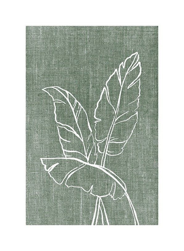 Green Linen Leaves Plakat (50x70 cm)- Rośliny zielone
