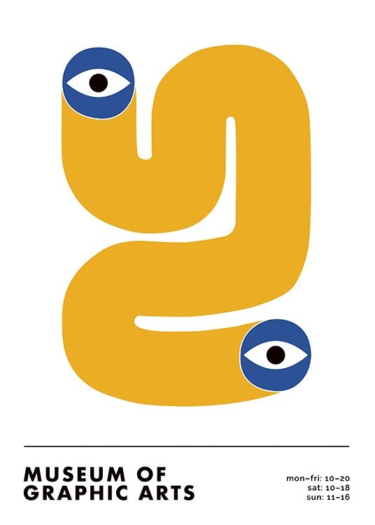 Graphic Arts Poster - Yellow swirl