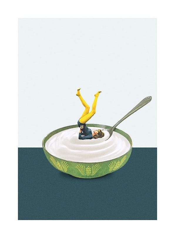 Maarten Leon - Yoga in My Yoghurt Poster (30x40 cm)