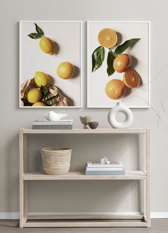 Garden Oranges Poster - Arance fresche 