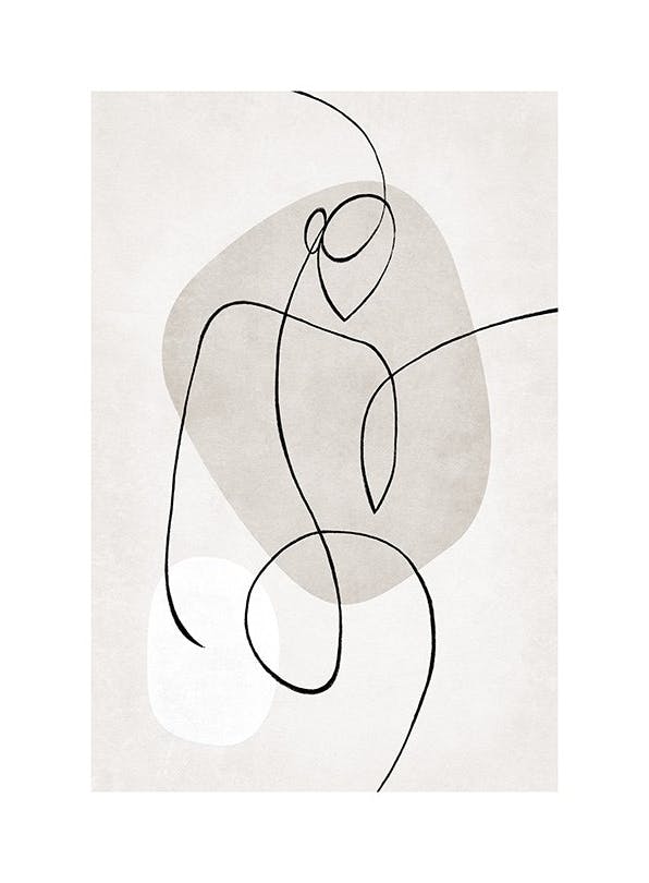 Artful Lines No2 Affiche (30x40 cm) - Affiches line art