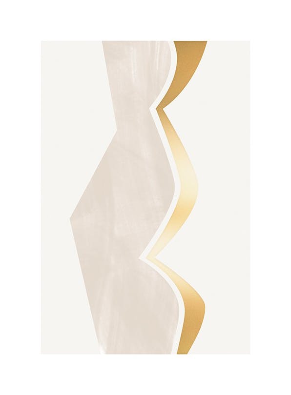 Golden Curves Poster (30x40 cm)- Poster in oro e argento