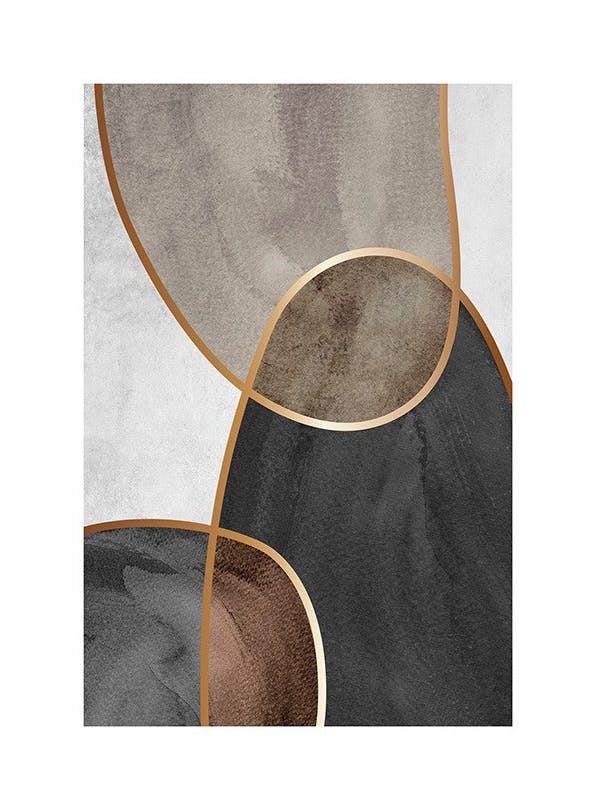 Golden Seams No2 Poster (21x30 cm)- Poster in oro e argento