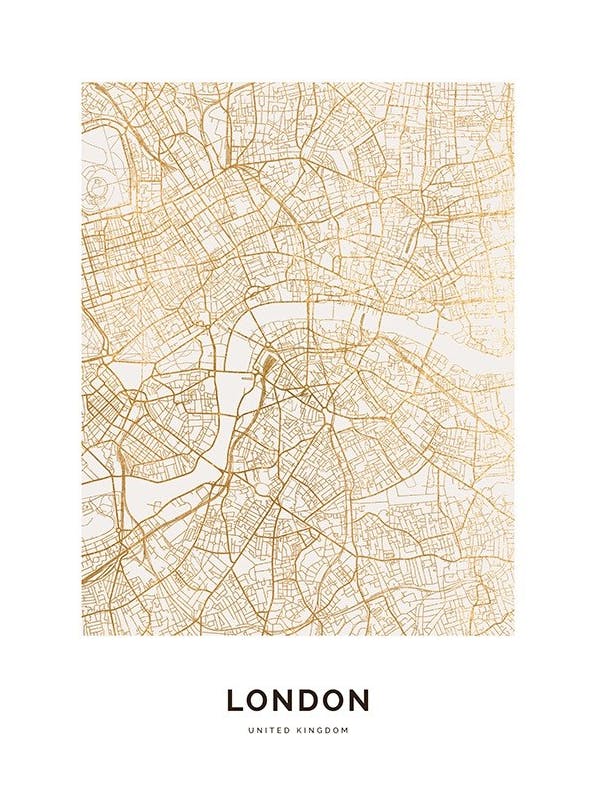 Prints - Golden London Print (30x40 cm) - Gold and silver posters