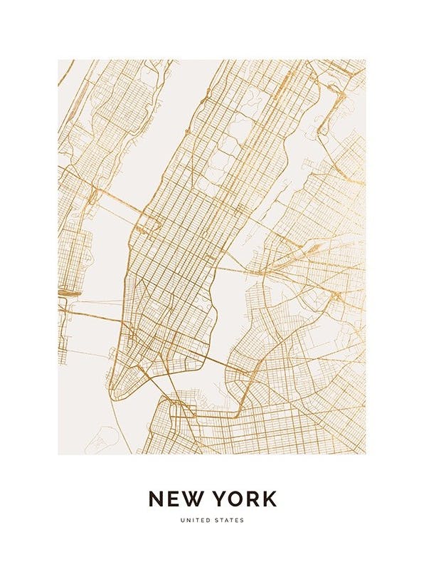 Golden New York Poster (21x30 cm)