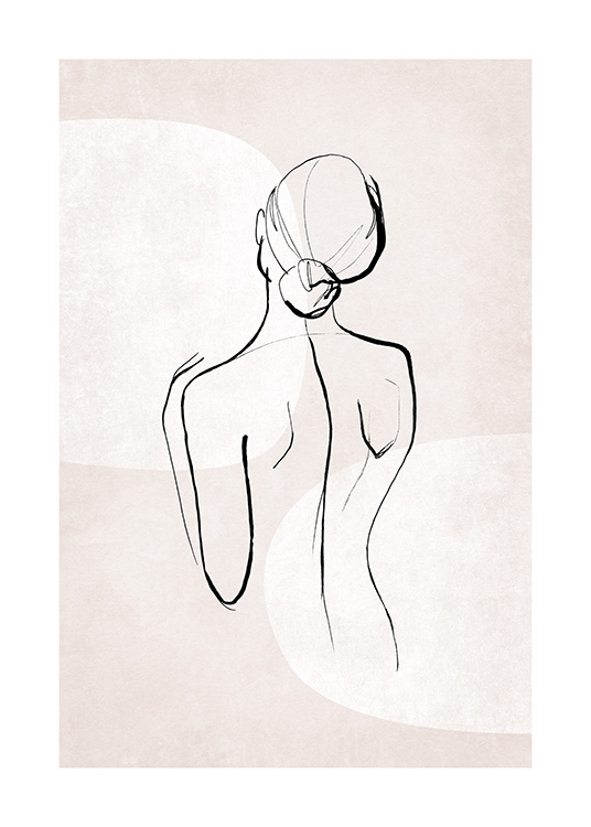 Female body sketch line drawing of elegant figure Vector Image