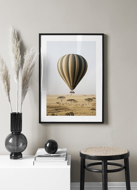 Savanne der - Balloon über Heißluftballon Poster Safari