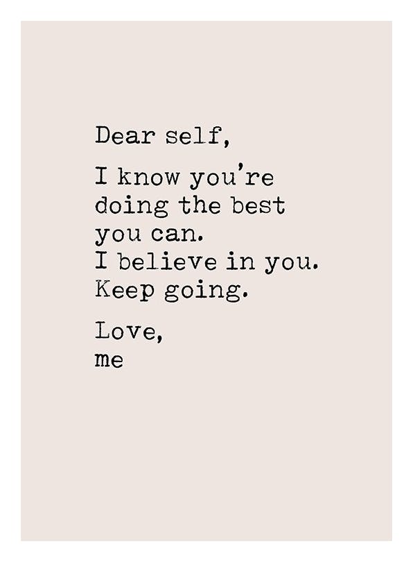 Dear Self Plakat (21x30 cm)- Plakaty z napisami