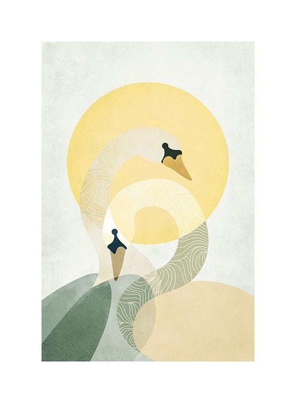 Sunrise Swans Poster (30x40 cm)
