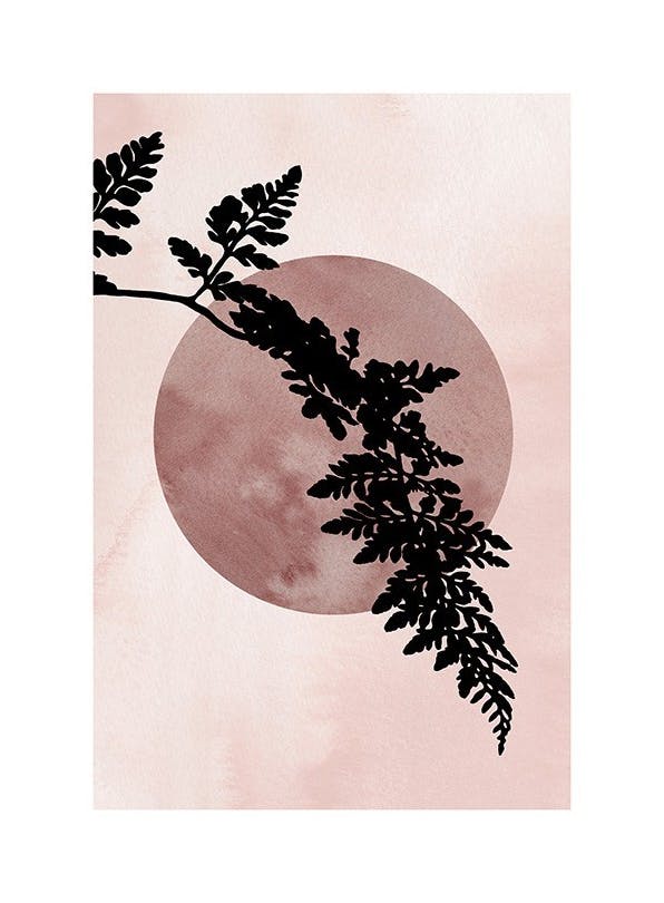 Fern Silhousette Plakat (30x40 cm)- Sztuka