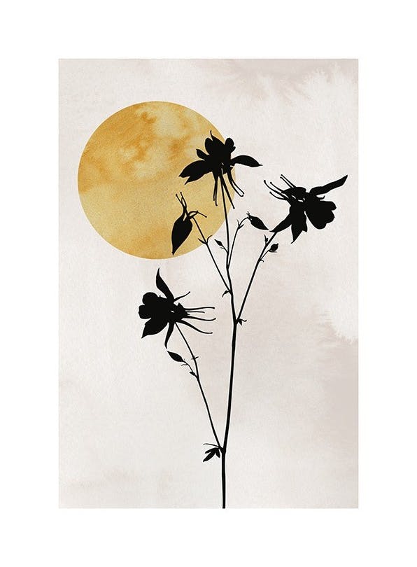 Flower Silhouette Plakat (21x30 cm)- Sztuka