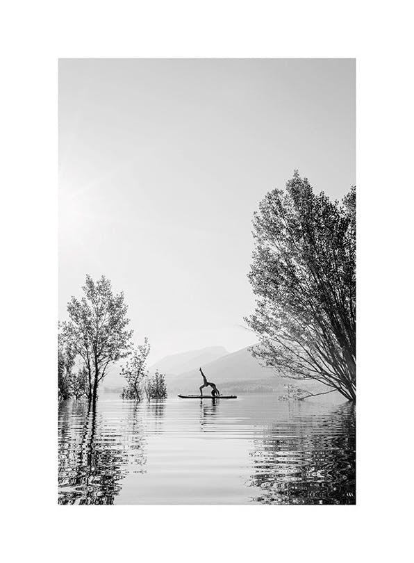 Prints - Surf Yoga Print (50x70 cm) - Black & white prints