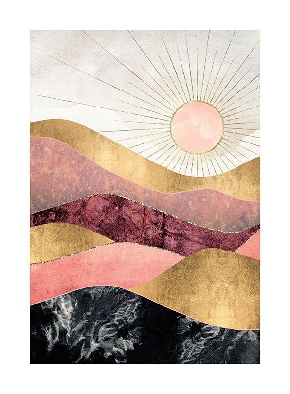SpaceFrog Designs - Blush Sun Affiche (30x40 cm) - SpaceFrog Designs