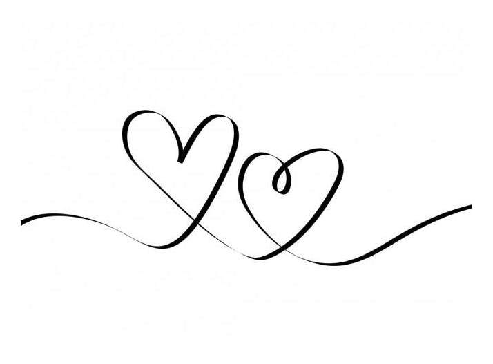 Two Heartbeats Poster (40x50 cm) - Line Art