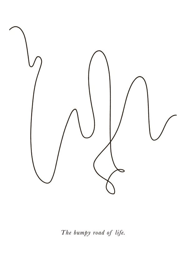 Prints - The Bumpy Road Of Life Print (50x70 cm) - Line Art prints