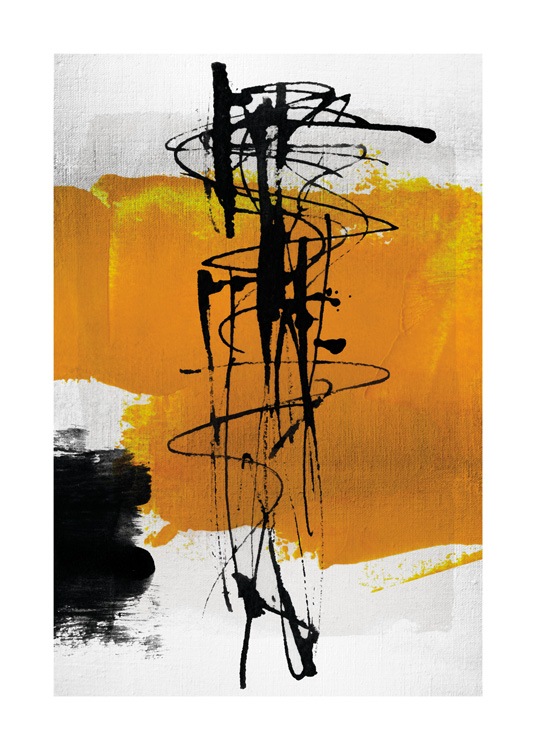 Yellow Abstract No1 Poster - Oil painting 