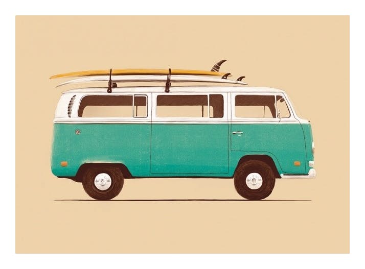 Florent Bodart - Blue Van Print (30x40 cm)