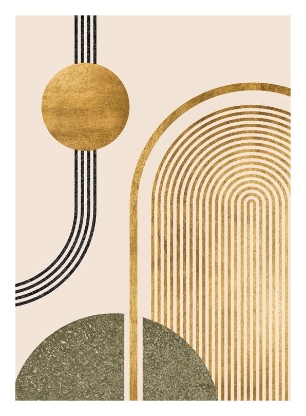 Green & Gold No1 Print (30x40 cm)