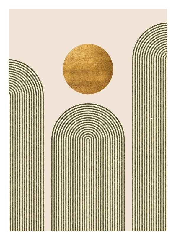 Green & Gold No2 Poster (21x30 cm) - Abstracte posters