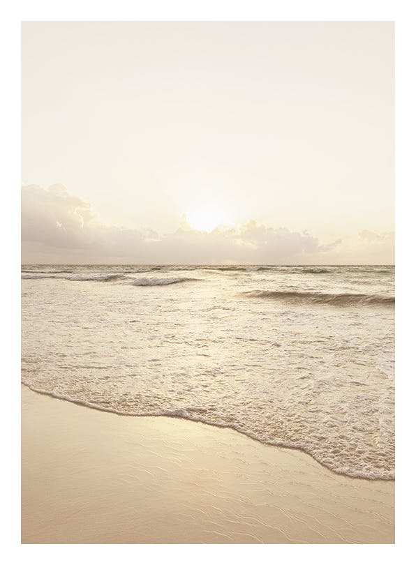 Golden Hour Beach Affiche (50x70 cm) - Tableaux de la mer