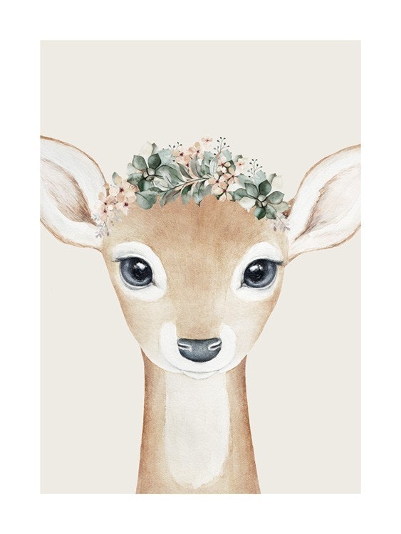 Flower Deer Juliste 0