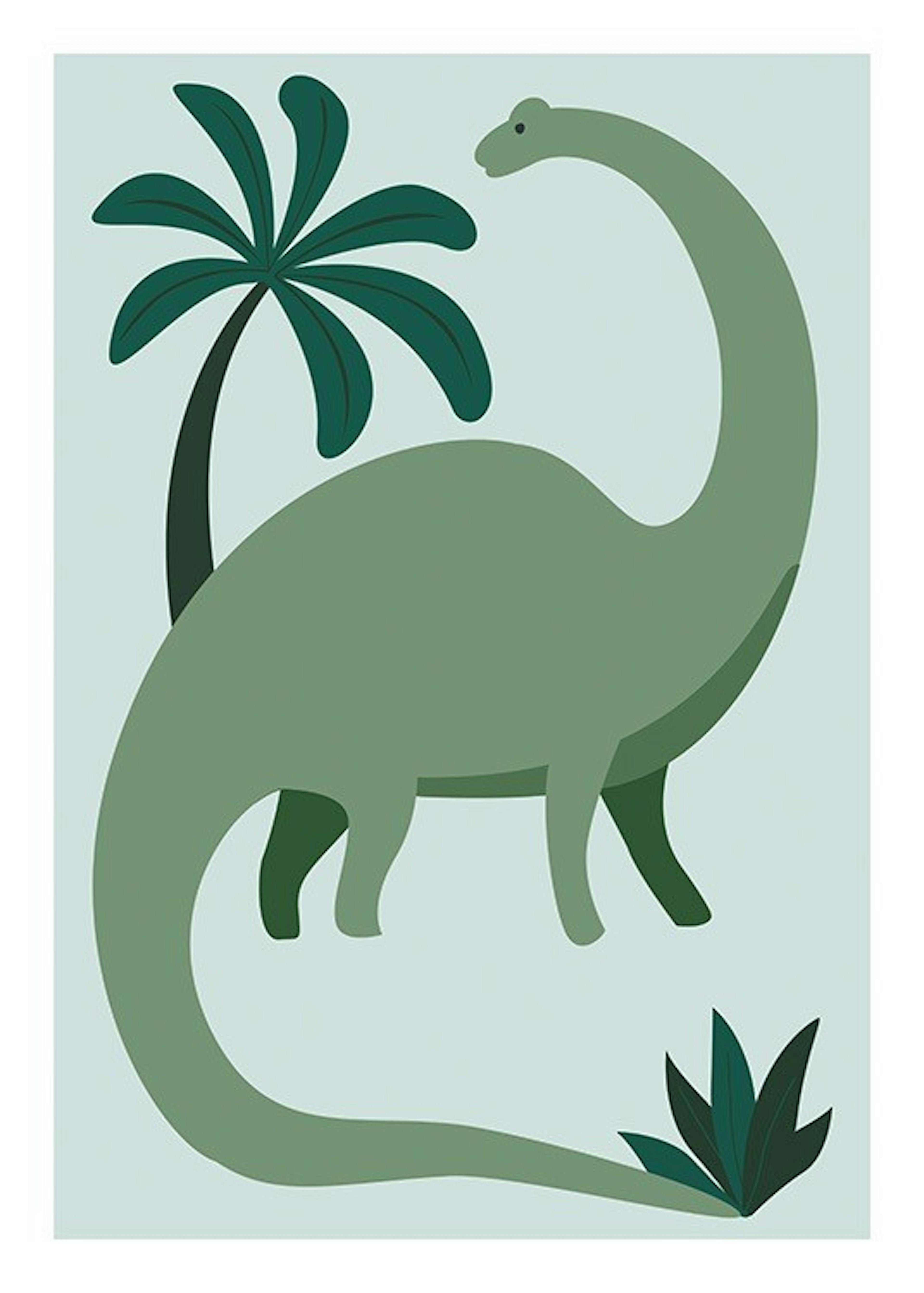 Green Dinosaur Print