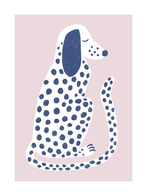 Pink and Blue Dalmatian Poster 0