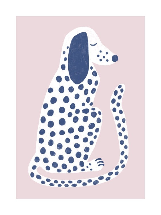 Pink and Blue Dalmatian Affiche 0