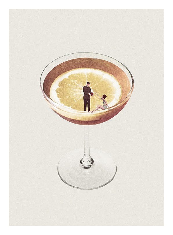 Maarten Leon - Lemon Cocktail Poster (30x40 cm)