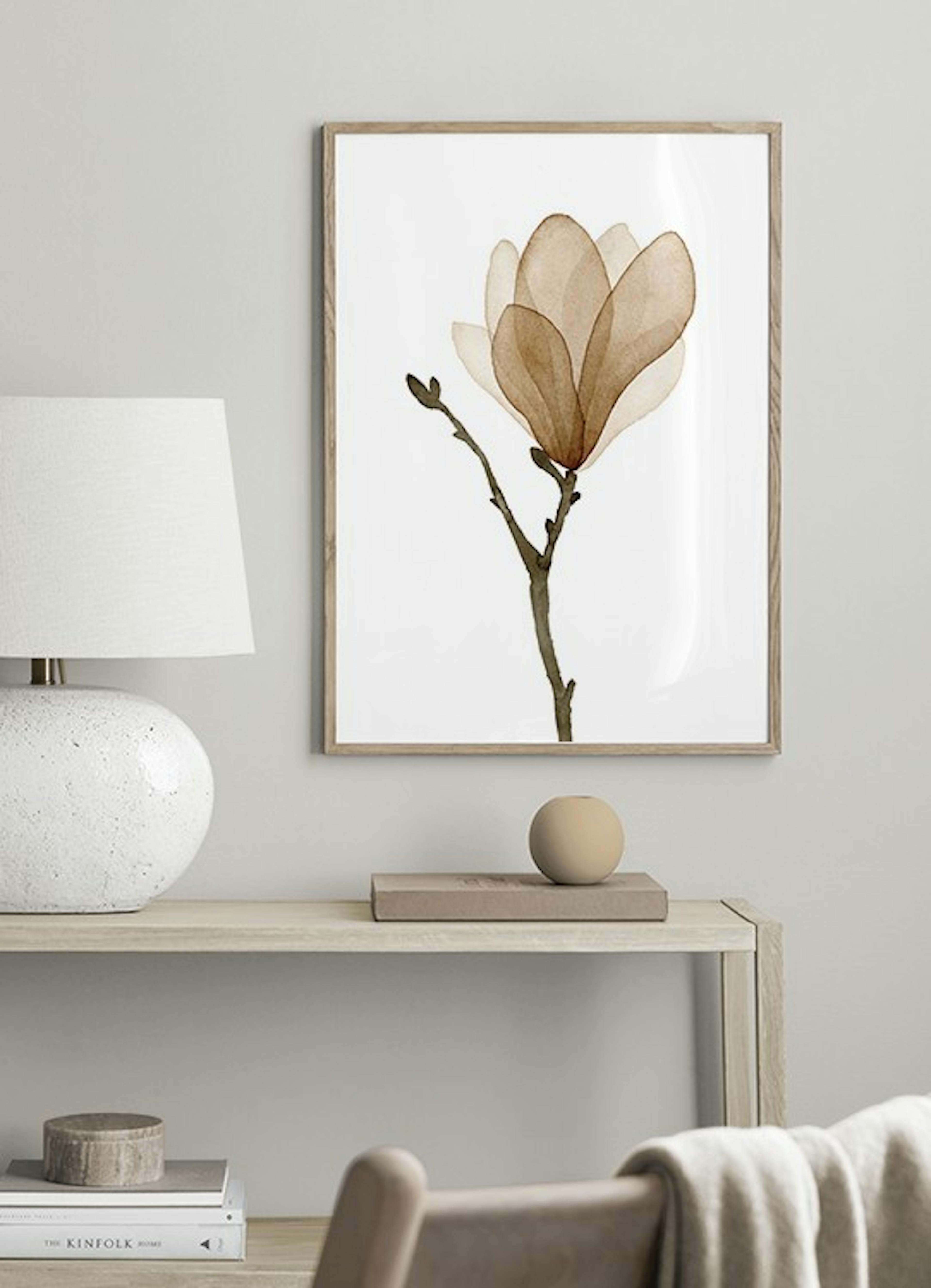 Watercolor Magnolia Plakat