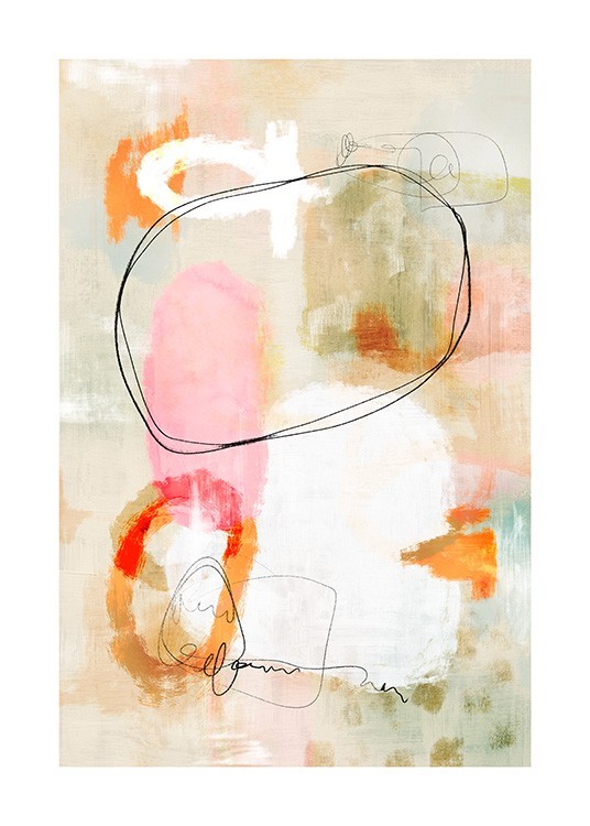 Pastel Abstract - Formen No2 Poster Abstrakte