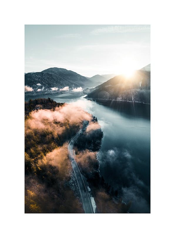 Clouds Over Lake Poster (30x40 cm)